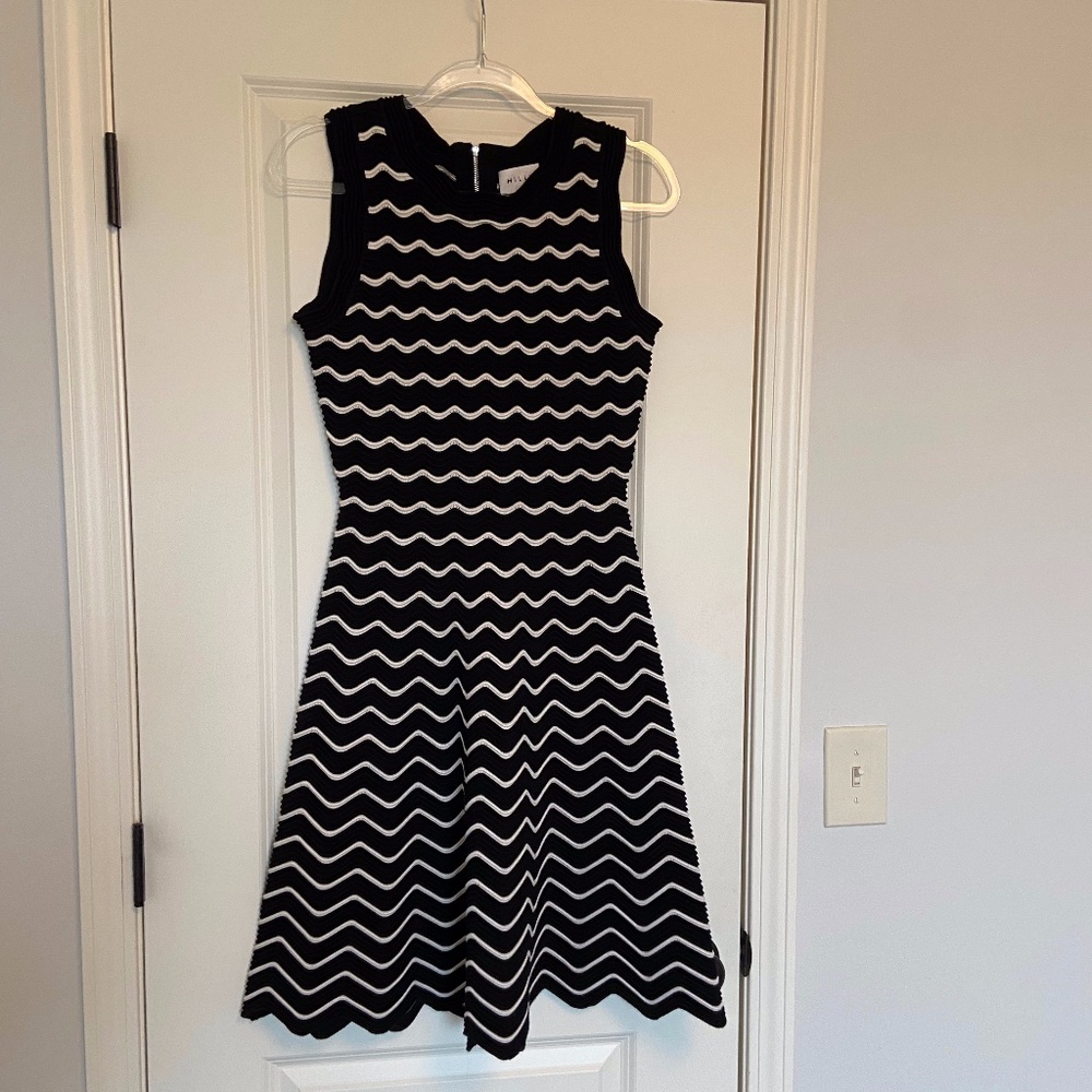 Milly Navy Blue and White Striped Dress